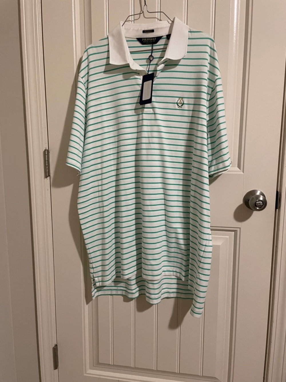 Ralph Lauren Mint Green & White Striped Polo - Picture 5 of 6